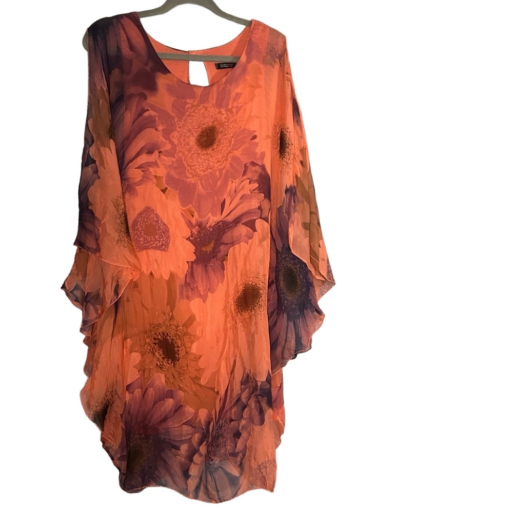 Silk Floral Tunic Dress Made In Italy Size 6